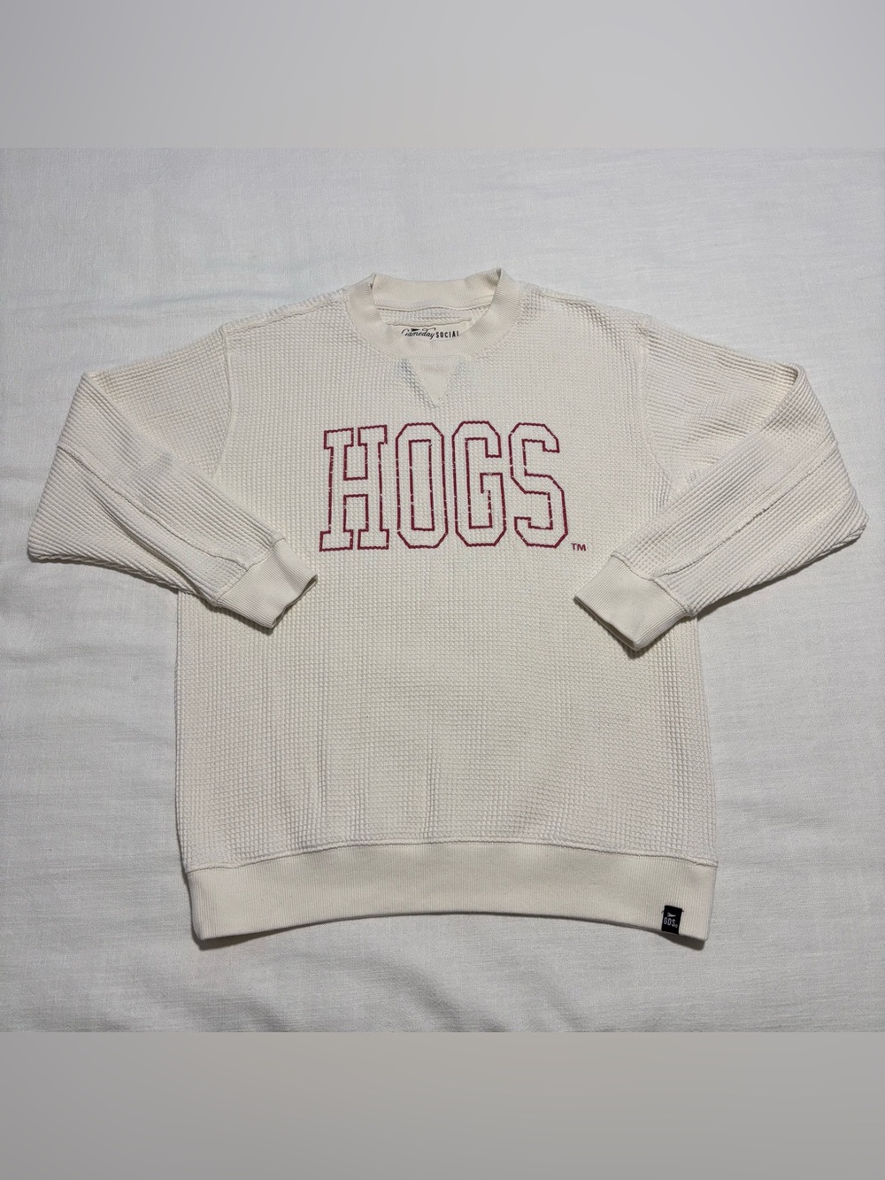 Gameday Social Arkansas Razorbacks “Hogs” Waffle Pullover | Medium